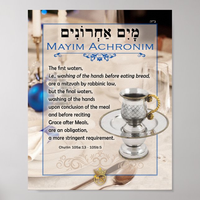 Mayim Achronim Last Waters Talmud cita arte (Frente)