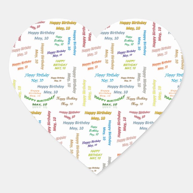 Mayo, 10 Pegatina de cumpleaños (Anverso)