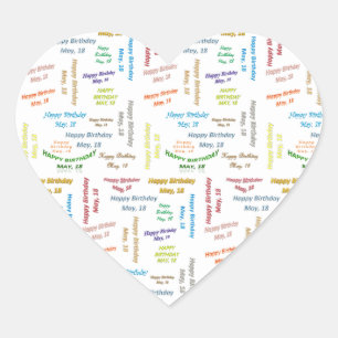 Mayo, 18 Pegatina de cumpleaños