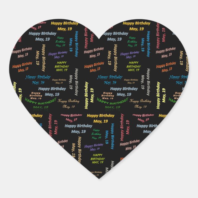 Mayo, 19 Pegatina de cumpleaños (Anverso)