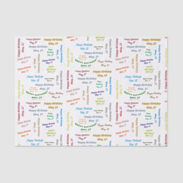 Mayo, 27 Papel de debate de cumpleaños (Anverso)