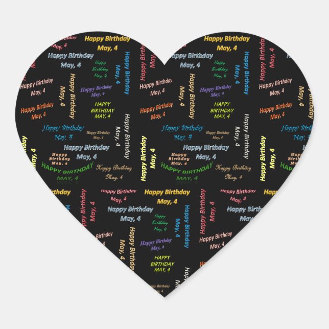 Mayo, 4 Pegatina de cumpleaños (Anverso)