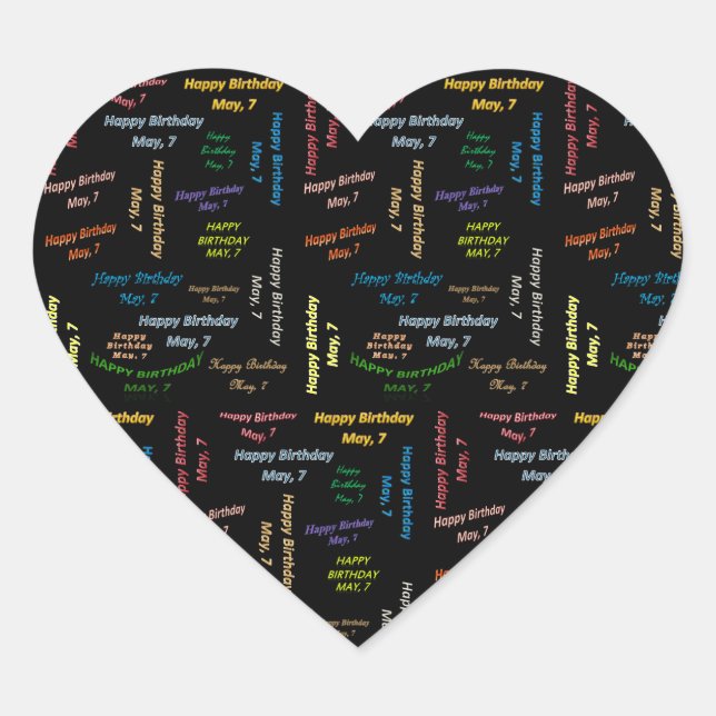 Mayo, 7 Pegatina de cumpleaños (Anverso)