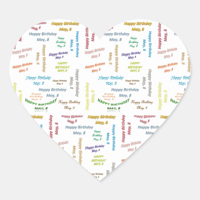 Mayo, 8 Pegatina de cumpleaños (Anverso)