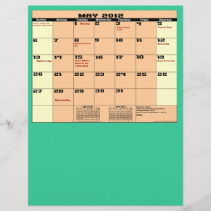 Mayo. Calendario 2012 Volante multipropósito de 13