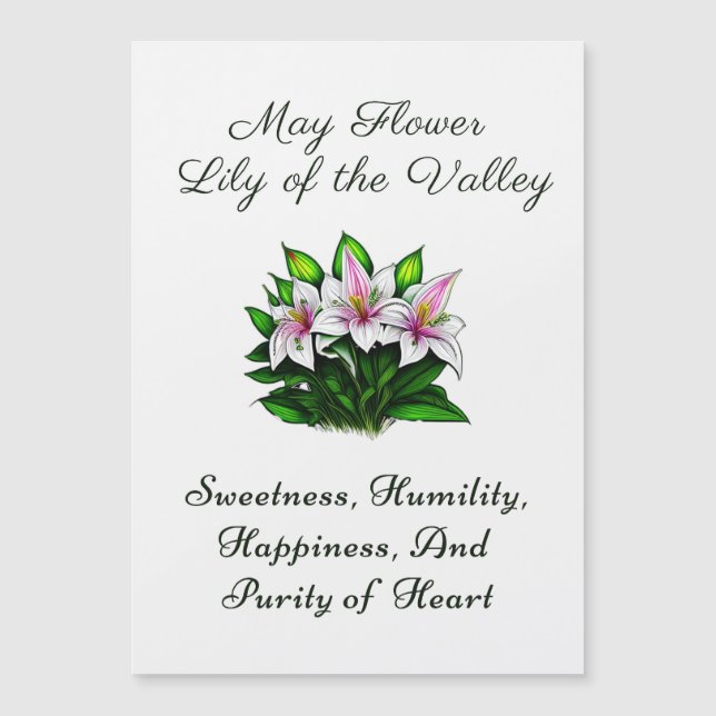 Mayo Mes de Nacimiento Flor Lily del Valle Floral (Anverso)