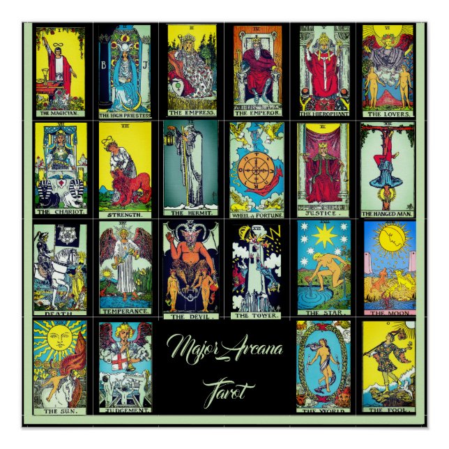 Mayor Poster de tarjetas Arcana Tarot (Anverso)