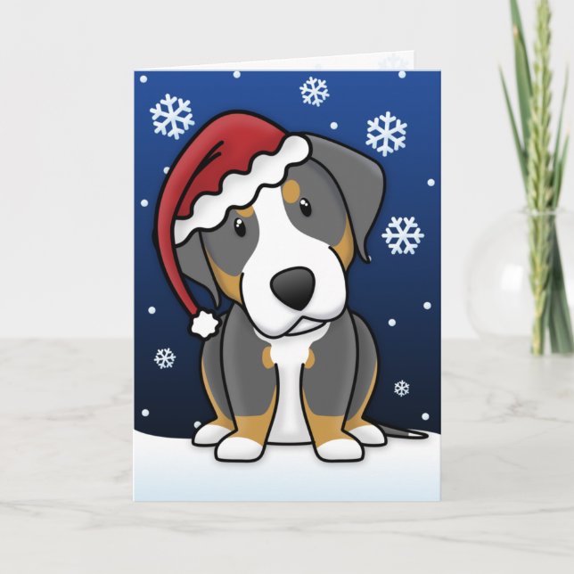Mayor tarjeta de Navidad suiza del perro de la (Anverso)