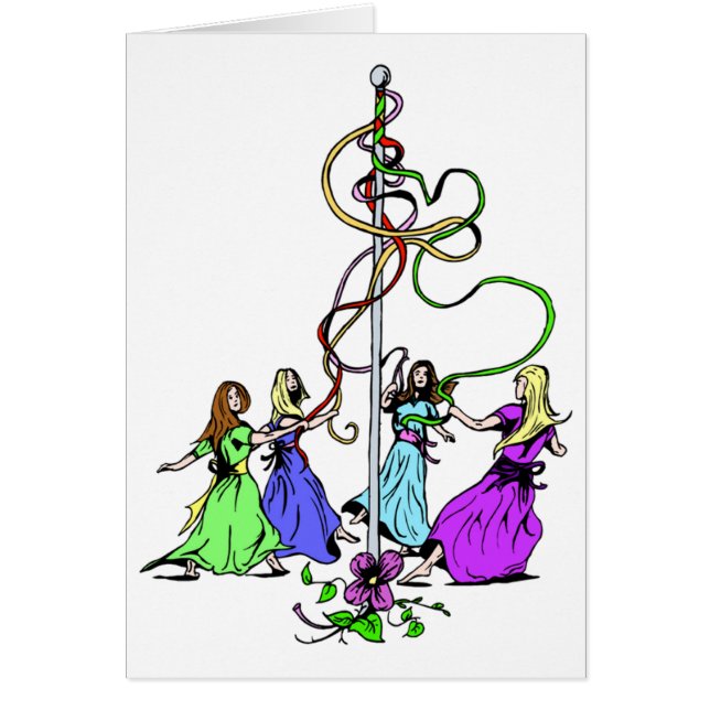 Maypole Dancers Card (Frente)