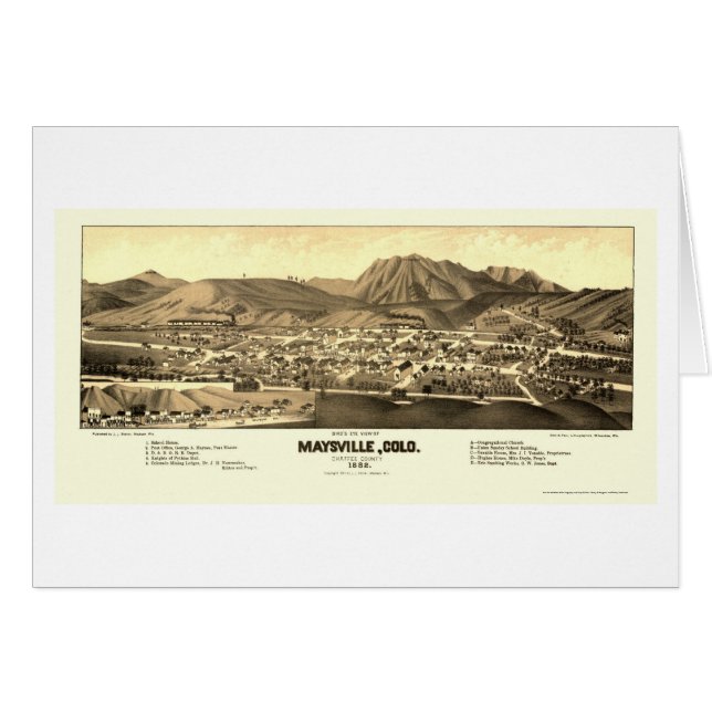 Maysville, mapa panorámico del CO - 1882 (Anverso (Horizontal))