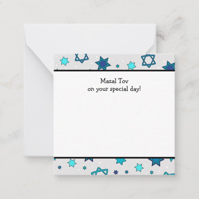 Mazal Tov en tu día especial - Tarjetas de nota pl (Anverso)