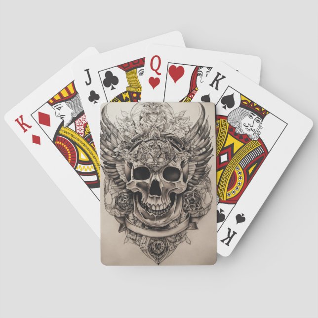 Mazas góticas: cartas clásicas con temática de crá (Reverso)