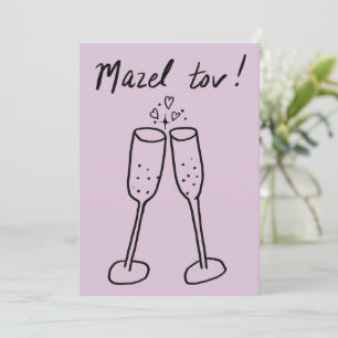 Mazel Tov Boda Champagne Cheetch Doodle