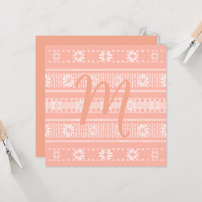 MAZIPOODLES Floral Striped Ribbed Knitting Card (Anverso/Reverso In Situ)