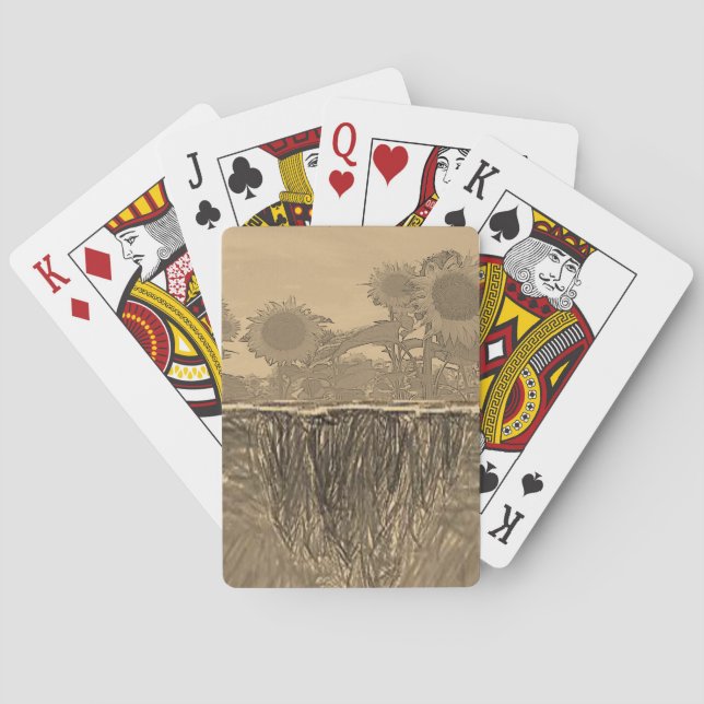 Mazo de Cartas de Juego de Girasol (Reverso)