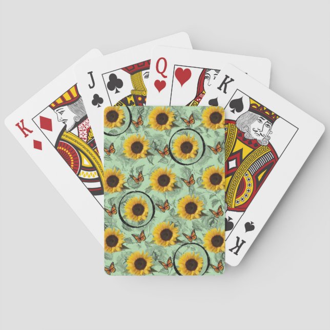 Mazo de Cartas de Juego de Girasoles (Reverso)