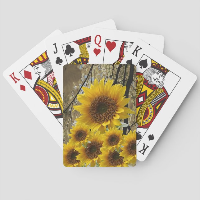 Mazo de Cartas de Juego de Girasoles (Reverso)