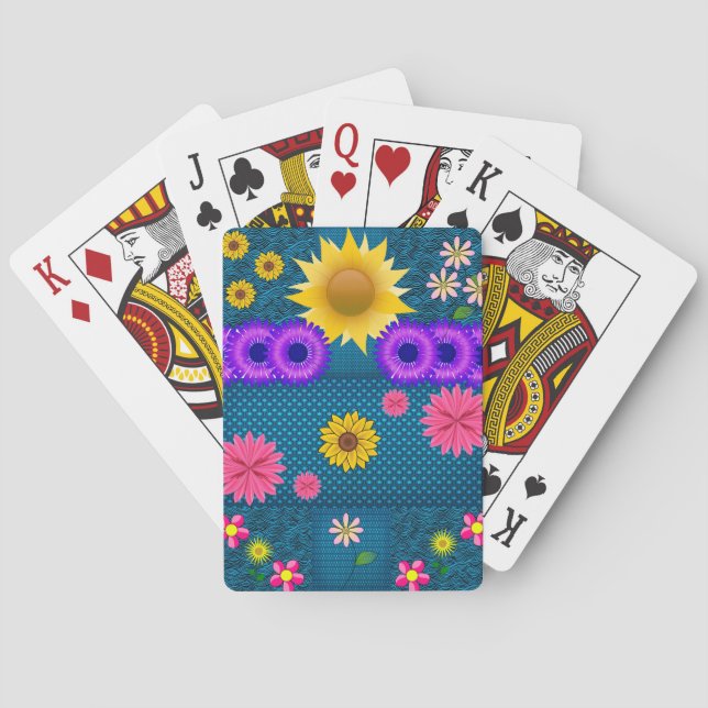 Mazo de Cartas de Juego Florales (Reverso)