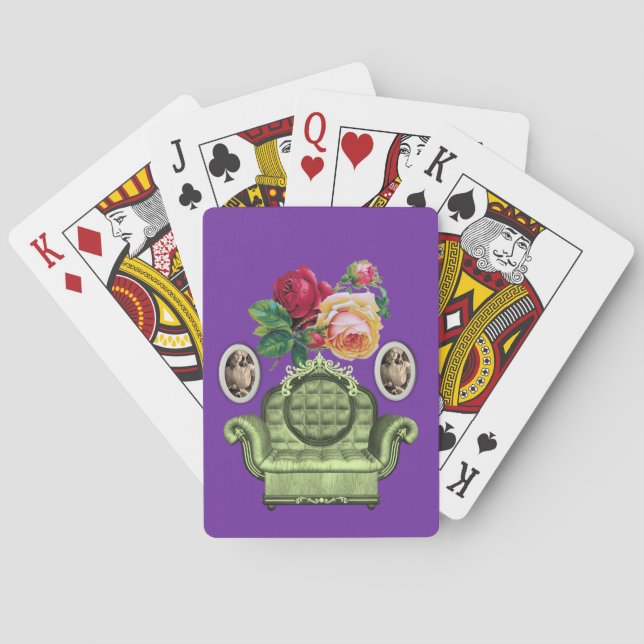 Mazo de Cartas de Juego Florales (Reverso)