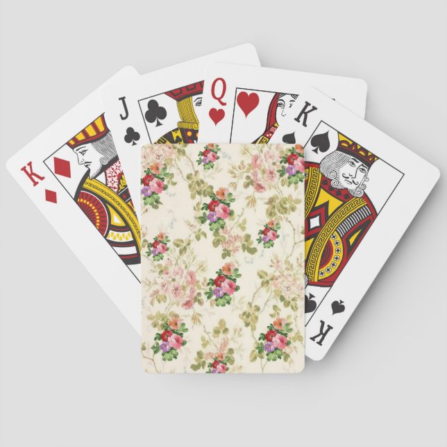 Mazo de Cartas de Juego Florales (Reverso)