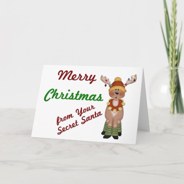 MC Reindeer Secret Santa - Tarjeta de saludo de va (Anverso)