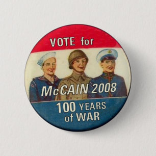 McCain 100 años de botón de la guerra