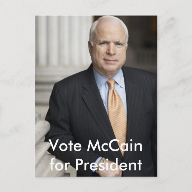 mccain, vota a McCain por la postal del presidente (Anverso)