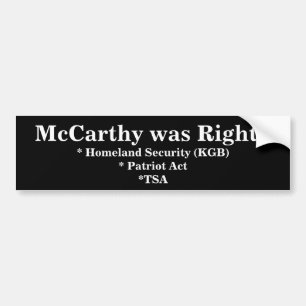 McCarthy era pegatina para el parachoques adecuada