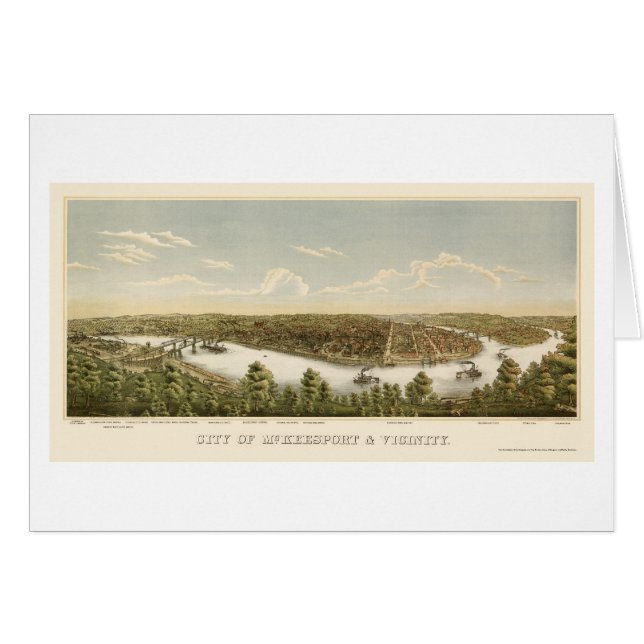 McKeesport, mapa panorámico del PA - 1894 (Anverso (Horizontal))
