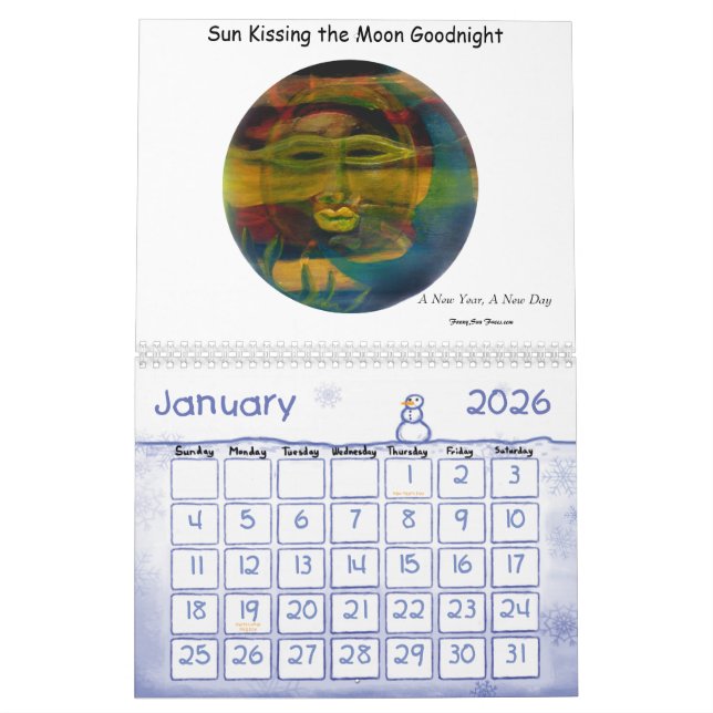 MClairArt, Sun divertido hace frente al calendario (Jan 2026)