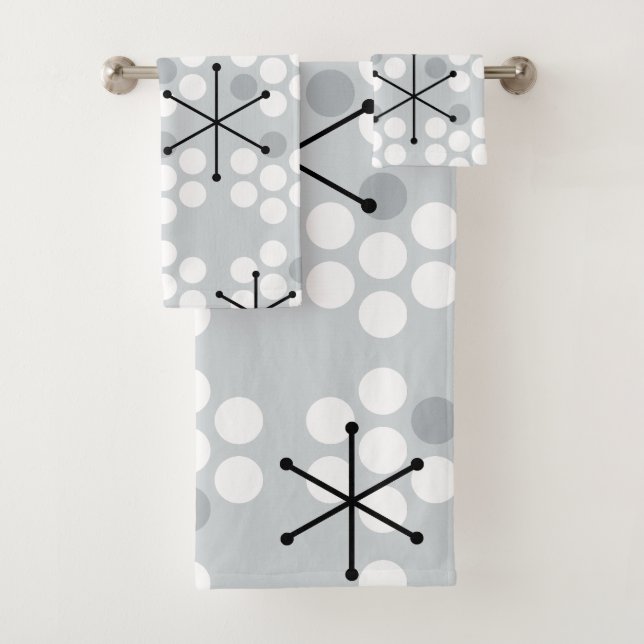 MCM de Retro de Medio siglo con puntos plateados (In situ)