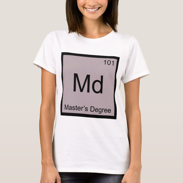 Md - Camiseta del símbolo del elemento de la (Anverso)