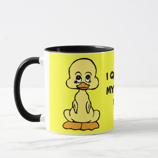 ¡ME ACERCO! jarra de cerámica de pato amarillo (Izquierda)