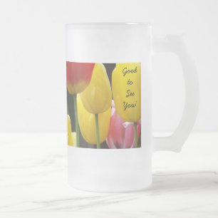 ¡Me Alegra Verte! Tazas De Vidrio Flores De Tulipá