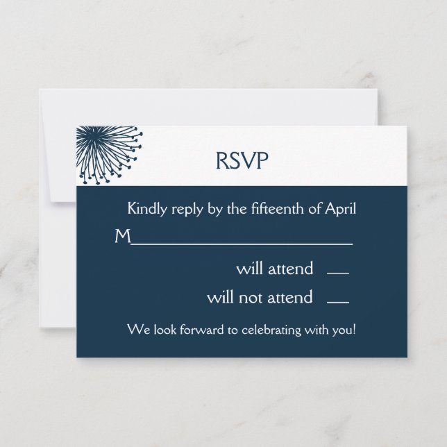 Me ama la tarjeta rsvp azul marino (Anverso)