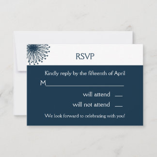 Me ama la tarjeta rsvp azul marino