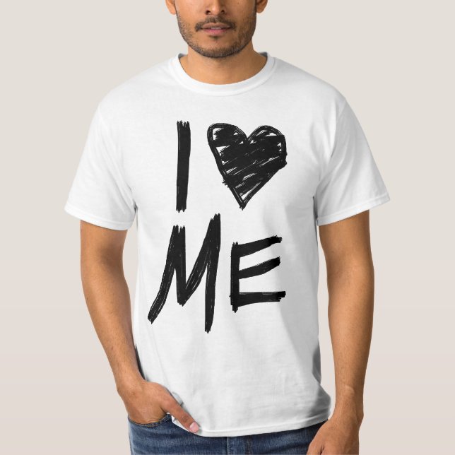 Me amo, garabateado la camiseta del corazón (Anverso)