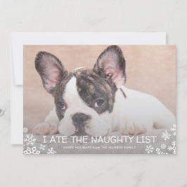 Me comí la lista traviesa Funny Dog Navidad Card