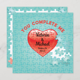 Me completas invitaciones de bodas de rompecabezas