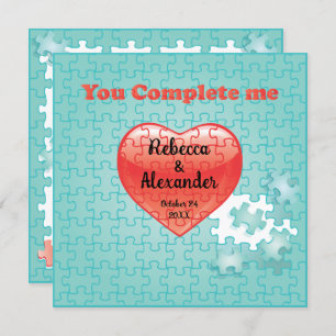 Me completas invitaciones de bodas de rompecabezas