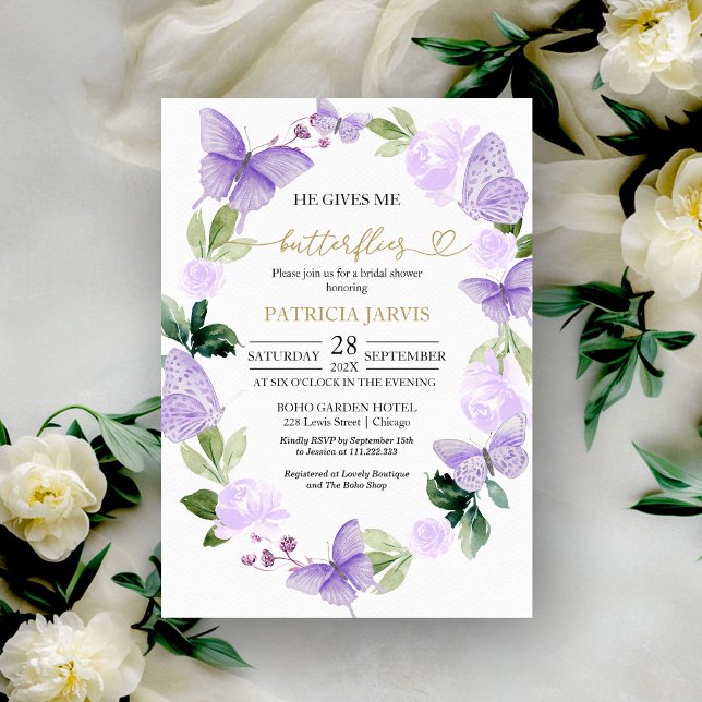 Me Da Mariposas Invitación A La Ducha Bridal (Subido por el creador)