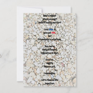 Me disculpo con la tarjeta de felicitación plana