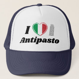 Me encanta antipasto sombrero camionero con bander