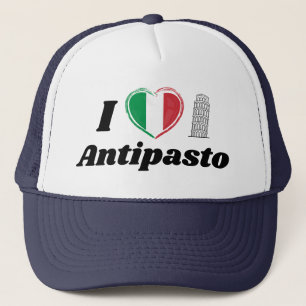 Me encanta antipasto sombrero camionero con bander