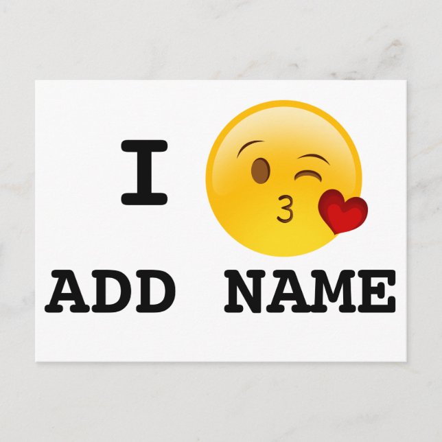 Me encanta besar a postales Personalizados (Anverso)