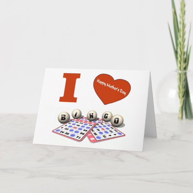 ME ENCANTA Bingo Feliz Tarjeta del Día de la Madre (Anverso)