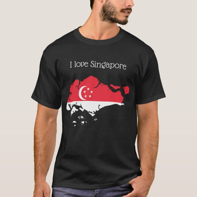 Me encanta camiseta de Singapur (Anverso)