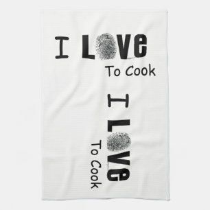 Me Encanta Cocinar La Toalla De Dish Con Huellas D