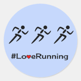 Me encanta correr el eslogan de la etiqueta azul