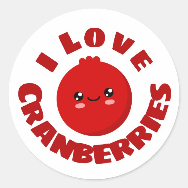 Me encanta Cranberries Classic Round Pegatina (Anverso)